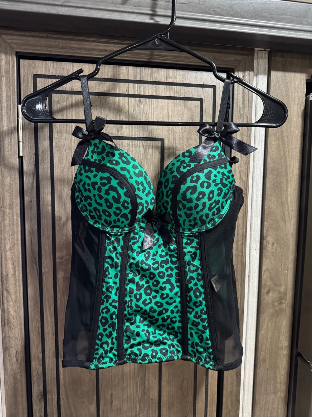 Morbid Threads Emerald Leopard Bustier Camisole